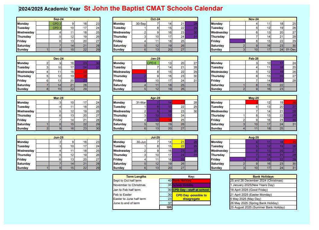 SJB calendar 24 25